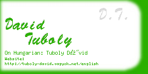 david tuboly business card